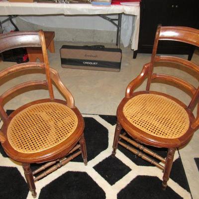 Matching cane bottom chairs in excellent condition