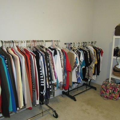 Large selection of clothes- most designer labels.  All the clothes look new!!
Most tops are medium and large