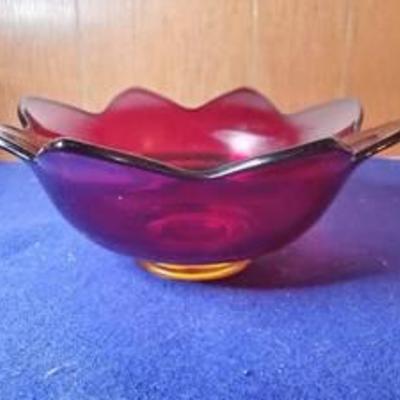 Amberina Bowl Red Viking Glass