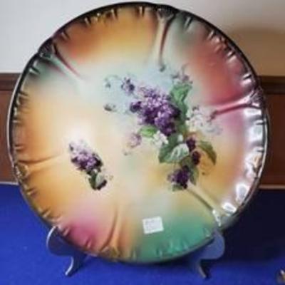 Beautiful Franz Anton Mehlem Floral Plate with Stand