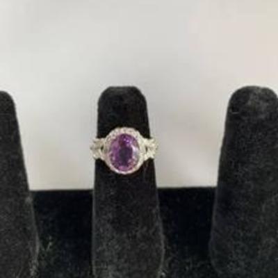 Ring with Purple Stone Marked 925