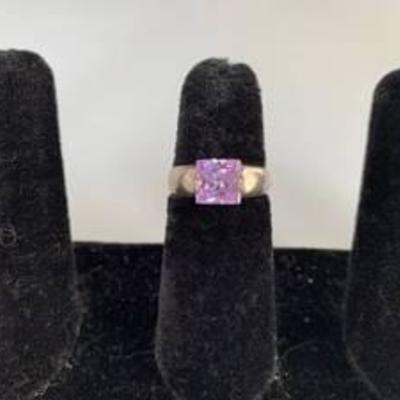 #Purple Sterling Silver Ring 925