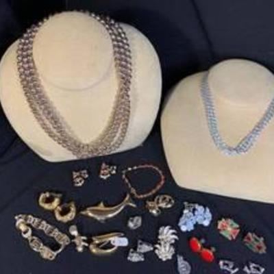 Lot of Vintage Costume Jewelry-Brooches, Earrings, Bracelets, Necklaces