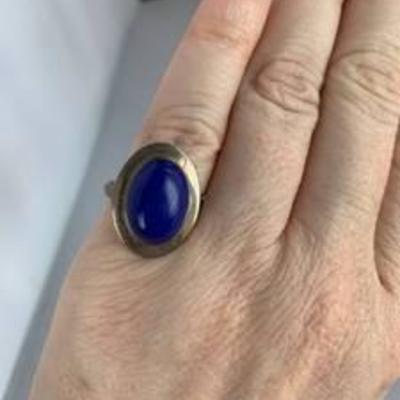 VHC Sterling Silver Ring with Blue Stone