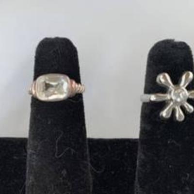 2 Sterling Silver Rings Marked 925