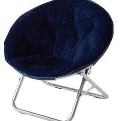 Urban Shop Faux Fur Saucer Chair, Navy