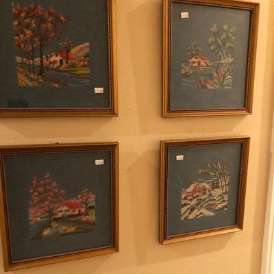 https://www.ebay.com/itm/114240258732	BU7014 (4) Cross Stitched Frames Panels Local Pickup	 Auction 
