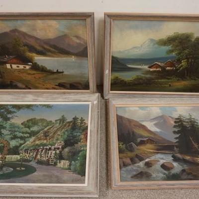 1171	GROUP OF 4 LANDSCAPE OIL PAINTINGS
