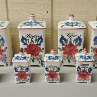 1149	11 PC HAND PAINTED GERMAN CANISTER SET
