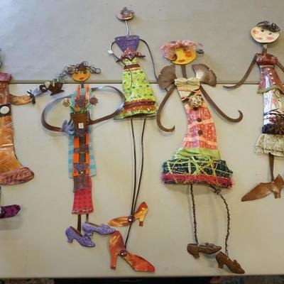1062	GROUP OF 5 INTERPETIVE METAL WALL SCULPTURES
