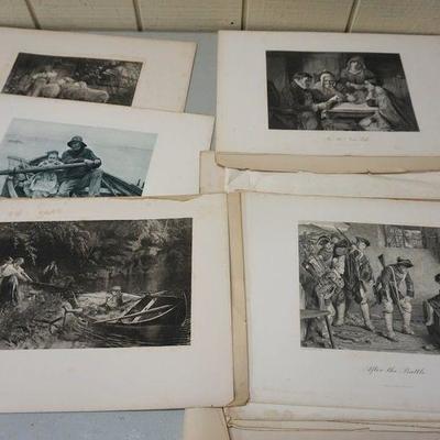 1119	LOT OF UNFRAMED ENGRAVING, ETC WITH A CARRY CASE
