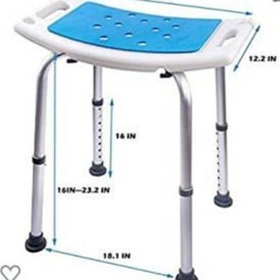 Medokare Shower Stool With Padded Seat - Shower Seat For Seniors With Tote Ba...