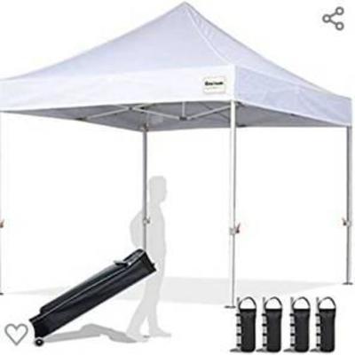 EliteShade 10'x10' Commercial Ez Pop Up Canopy Tent Instant Canopy Party Tent Sun Shelter with Heavy Duty Roller Bag