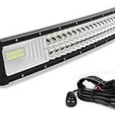 AUTOSAVER88 21 LED Light Bar Triple Row Curved Flood Spot Combo Beam Led Bar 378W Off Road Driving Lights with Wiring Harness Compatible...