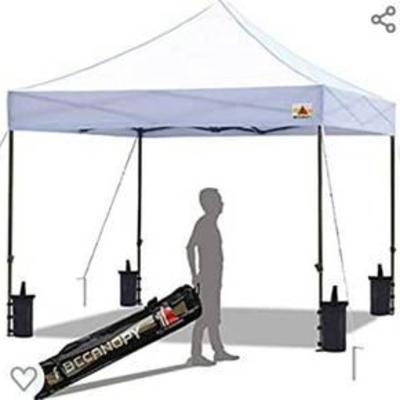 ABCCANOPY Pop up Canopy Tent Commercial Instant Shelter with Wheeled Carry Bag, Bonus 4 Canopy Sand Bags, 10x10 FT (White)