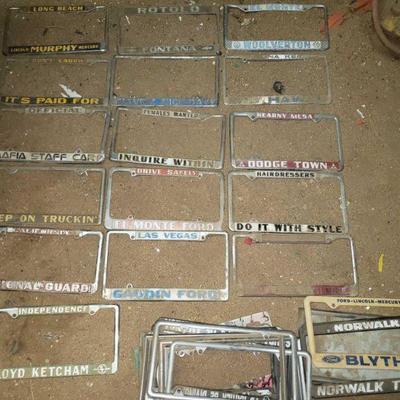 1546	

Over 40 License Plate Frames, Metal and Plastic
VW El Monte, Chevy Rotolo Fontana, El Monte Ford, Las Vegas Gaudin Ford, Kearny...