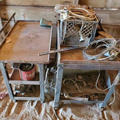 1716	

2 Metal Rolling Carts, Come-A-Long, Car Parts, Nails, Etc.
2 Metal Rolling Carts, Come-A-Long, Car Parts, Nails, Etc.