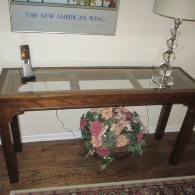 Stylish Glass Top Console Table 