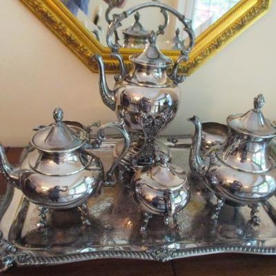 Poole Silver Company Silver On Copper Tea Service and More Silver & Silverplate