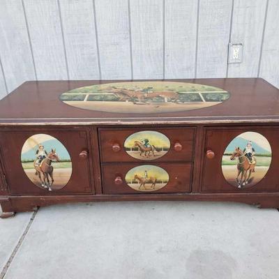 7582	

Horse Jockey Decorative Wood Chest
Measures approx. 48