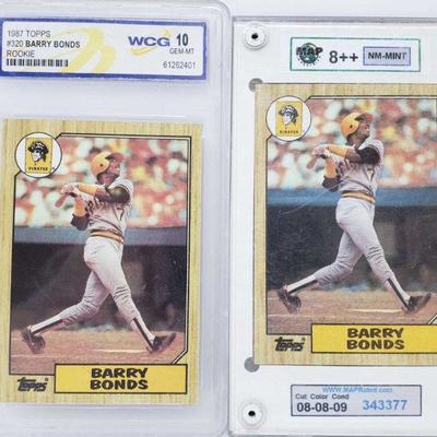 8026	

2 1987 Barry Bonds Rookie Cards Graded
1987 Topps