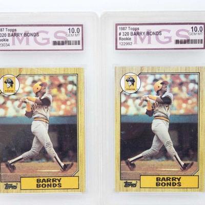 8024	

2 1987 Barry Bonds Rookie Cards Graded
1987 Topps
