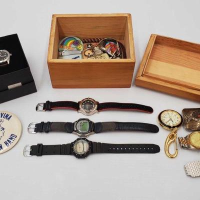 11008	

Watches, Zippo Lighters, Wooden Box, Pins, and More!
Also Includes A Belt Buckle, and Money Clip