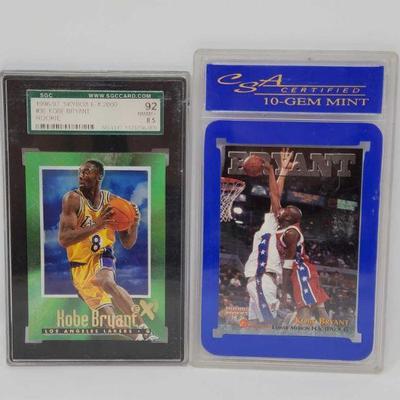 8031	

2 1996 Rookie Kobe Bryant Basketball Cards- Graded
2 1996 Rookie Kobe Bryant Basketball Cards- Graded