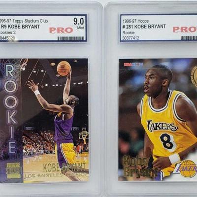 8001	

2 1996-97 Kobe Bryant Rookie Cards- Pro Graded
Topps And Hoops
