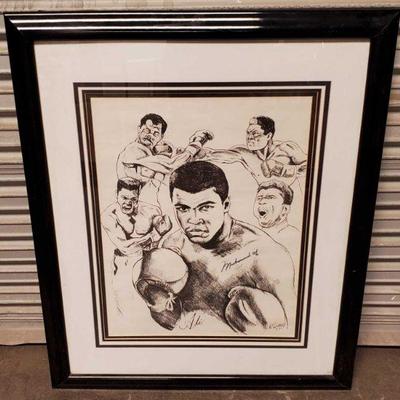 2130	

Framed Muhammad Ali Artwork
Measures Approx 35