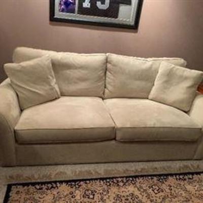 Neutral Gray Microsuede upholstered Sofa $250 