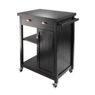Timber Black Kitchen Cart with Storage MSRP $133.60