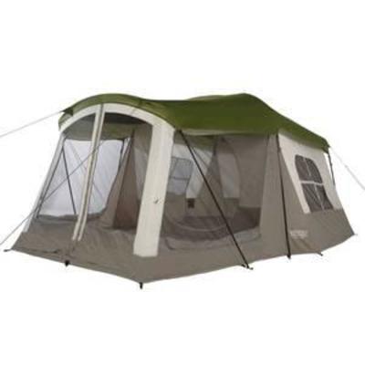 Wenzel Klondike 16 x 11 Foot 8 Person 3 Season Screen Room Camping Tent MSRP $259 RIP in tent and missing some hardware  