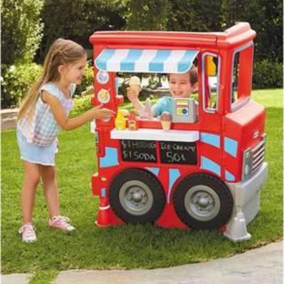 Little Tikes 2-in-1 Food Truck Play Kitchen with 20 Piece Accessory Play Set MSRP $110.17