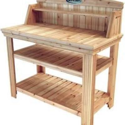 Suncast Cedar Freestanding Potting Bench MSRP $339.99