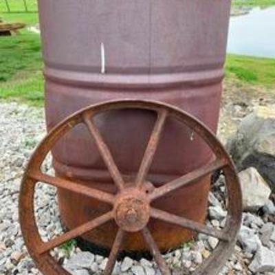 Antique 21 metal wheel