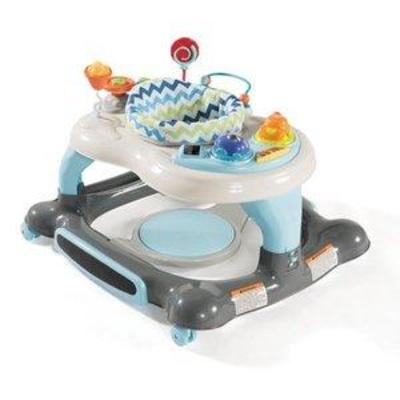 Storkcraft 3-in-1 Activity Center Walker and Rocker with Jumping Board and Feeding Tray BlueGray