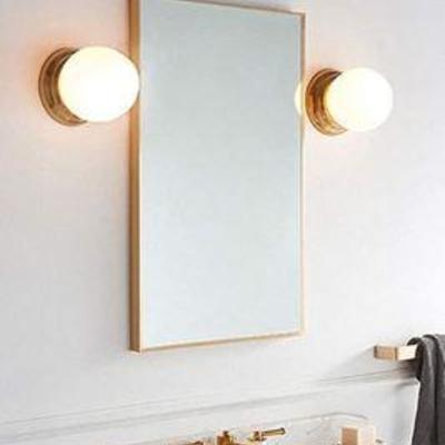 TinyTimes 23.6Ã—31.5 Large Wall Mirror, Rectangular Metal Framed Mirror, Brushed Gold Al-Alloy Thin Frame, Home Decor, Hangs Horizontal...