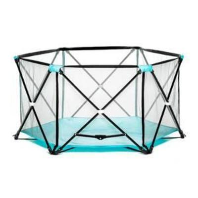 Regalo My Play Portable Playard Indoor and Outdoor with Carry Case and Washable, Aqua, 6-Panel