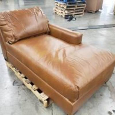 Turner Square Arm Sectional Poly Leather R-Chaise Legacy Dark Caramel