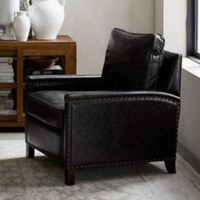 Tyler Leather Square Arm Armchair