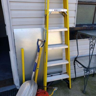 Ladder, Shovel, Sheet Metal +