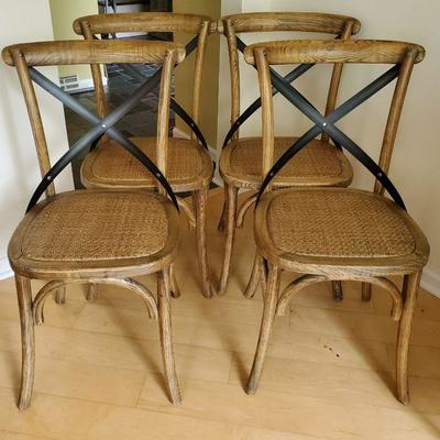 Arhaus Oak & Metal Side Chairs