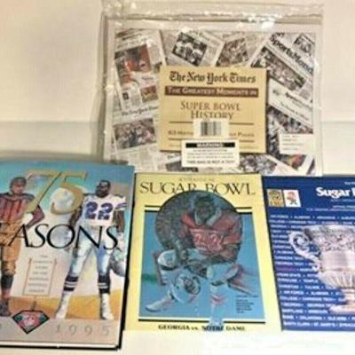 https://www.ebay.com/itm/114247185509	GB045: LOT OF 3 BOOKS NFL (2 SUGARBOWL/1 SUPERBOWL) AND 1 NEWSPAPER UNOPENED	 $30 

