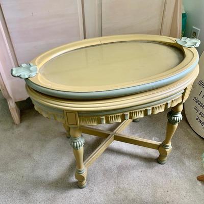 $95. Painted Tea Tray table 