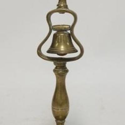 1264	BRASS CANDLE STICK W/ BELL, 11 1/4 IN 
