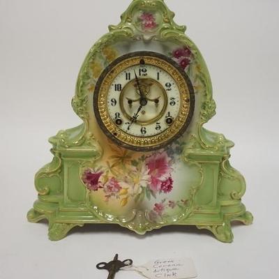 1048	ROYAL BONN CHINA CASE CLOCK *LA MANCHE* BACK DOOR NEEDS TO BE REATTACHED 
