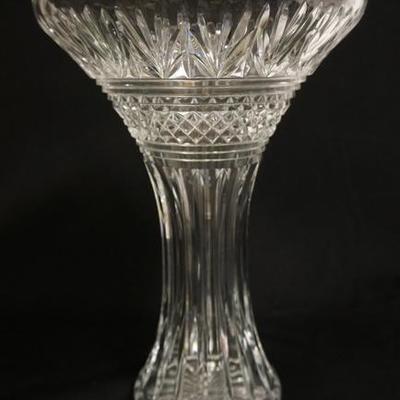 1053	LARGE WATERFORD CUT CRYSTAL VASE SIGNED BY JIM OLEARY 2002 14 1/8 IN H, 10 IN TOP DIAMETER
