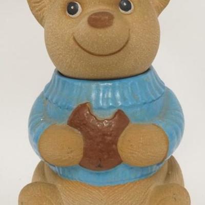 1321	POPPYTRAIL BEAR COOKIE JAR MADE IN CALIFORNIA, 11 3/4 IN H 
