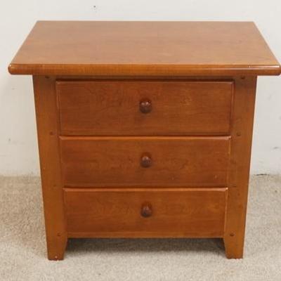 1210	THOMASVILLE THREE DRAWER NIGHT TABLE 27 IN X 17 IN, 24 1/2 IN H 
